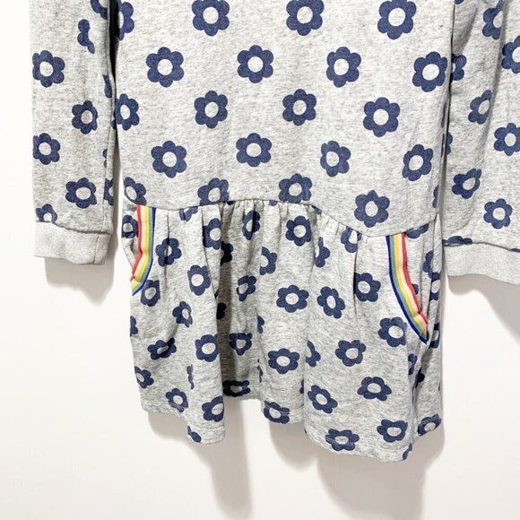 Mini Boden Long Sleeve Floral Sweatshirt Dress Size 11/12 Rainbow - Picture 4 of 11